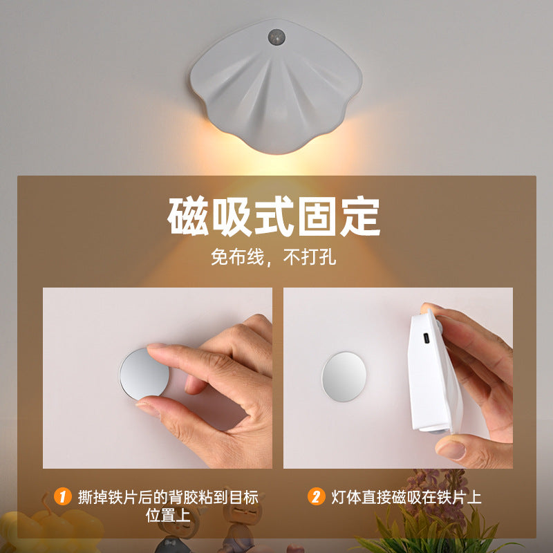 new magnetic wireless indoor wall light doorplate light - rechargeable smart led human body induction night light
