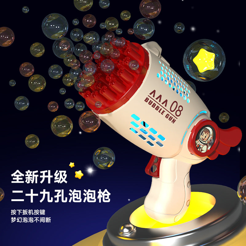29-hole popular astronaut bubble gun handheld gatling bubble machine electric children's toy street stall wholesale