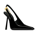 2026 summer new european and american style square toe stiletto heel sandals - patent leather upper, rubber sole, microfiber lining - women's shoes