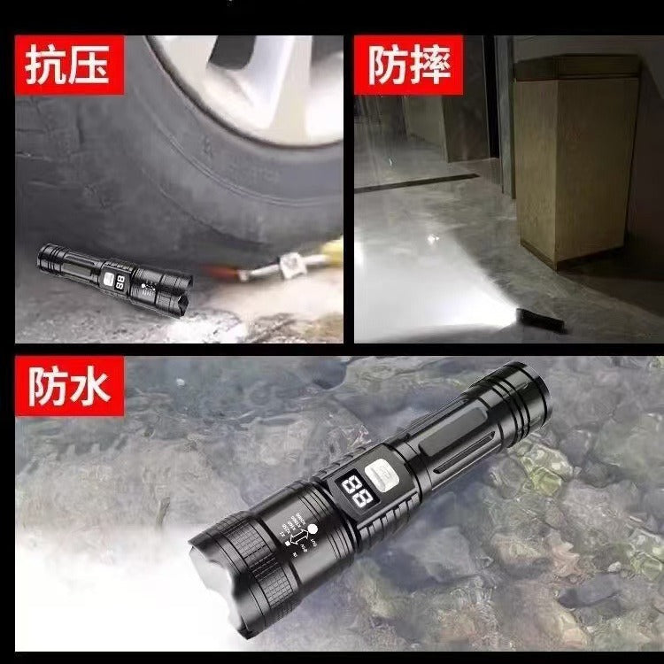 Cross-border explosive strong light flashlight outdoor super bright long-distance shooting P50 flashlight telescopic focusing high-power portable flashlight