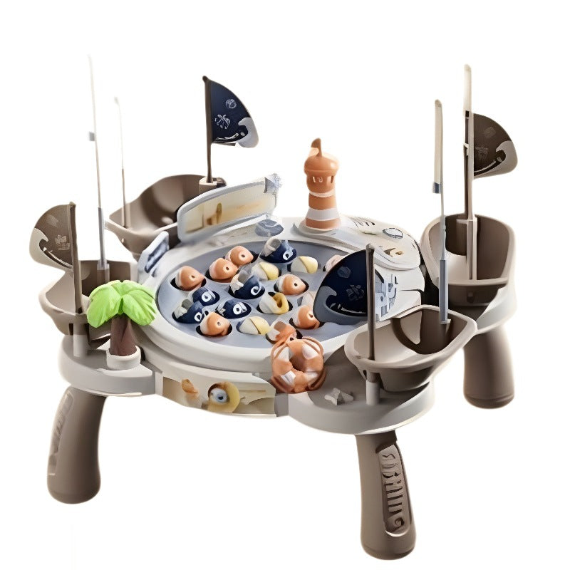 Kids electric magnetic fishing toy board game fishing platform fish pond fishing rod fishing puzzle family boy girl toy