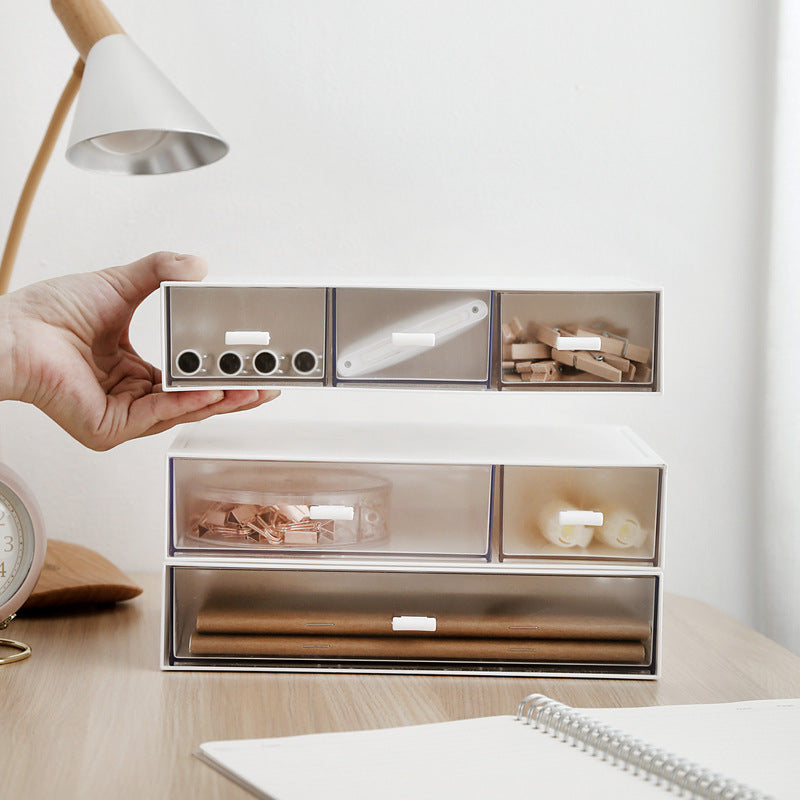 Drawer type cosmetics desktop storage box jewelry finishing skin care plastic lipstick rack, stationery storage box