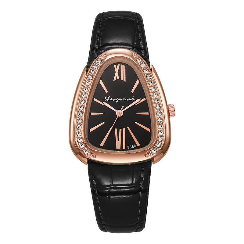Shangmei cross-border new arrival small thin strap snake-shaped women's fashion watch student with diamond casualtrendy quartz watch