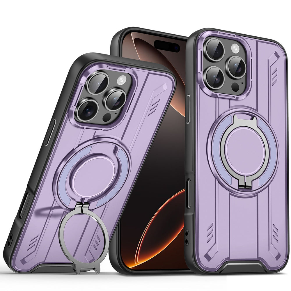 Lingsheng rotating integrated magnetic holder is suitable for iphone17pro mobile phone case armor anti-fall apple 11 cross-border