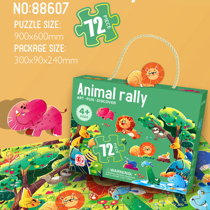 Cross-border children's 72 pieces flat puzzle paper puzzle gift box boys and girls early education intellectual toys kindergarten gifts