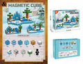 8 strong magnets - snow house scene 144 pieces * free 4 figures (color box)