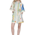 new women's summer collection: european & american style cross-border skirt - fashionable color block vacation casual tie-waist dress