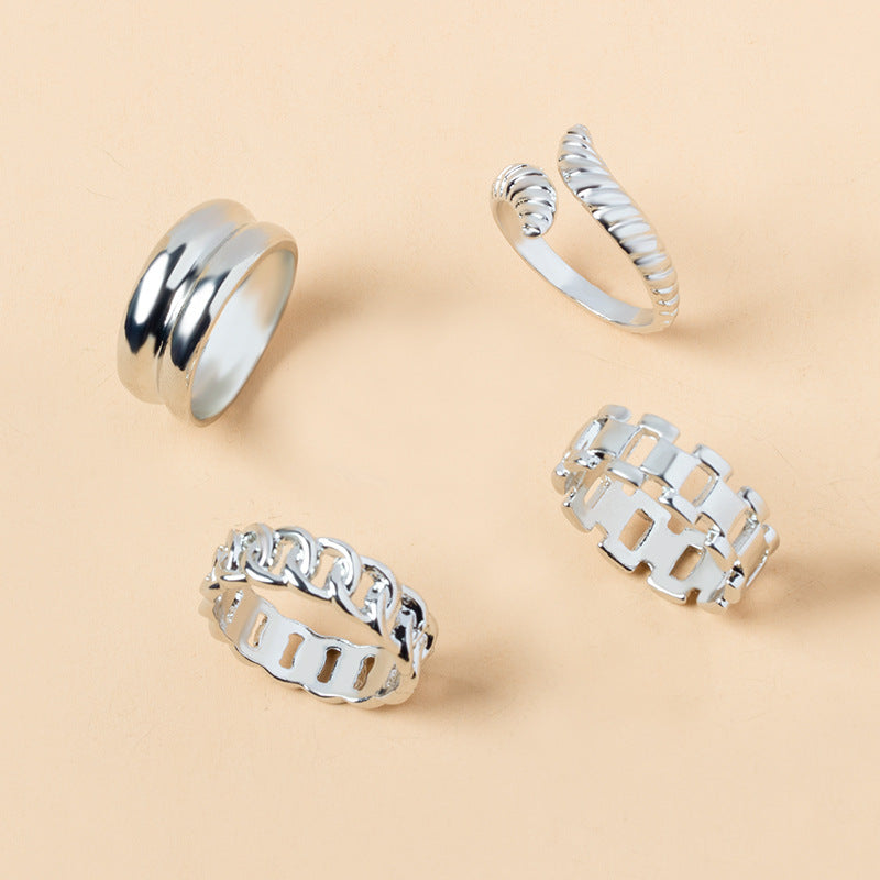 Electroplated ring set wholesale - european & american cross-border jewelry - unique, statement-making, vintage-inspired, gold-plated, high-end knuckle rings for women