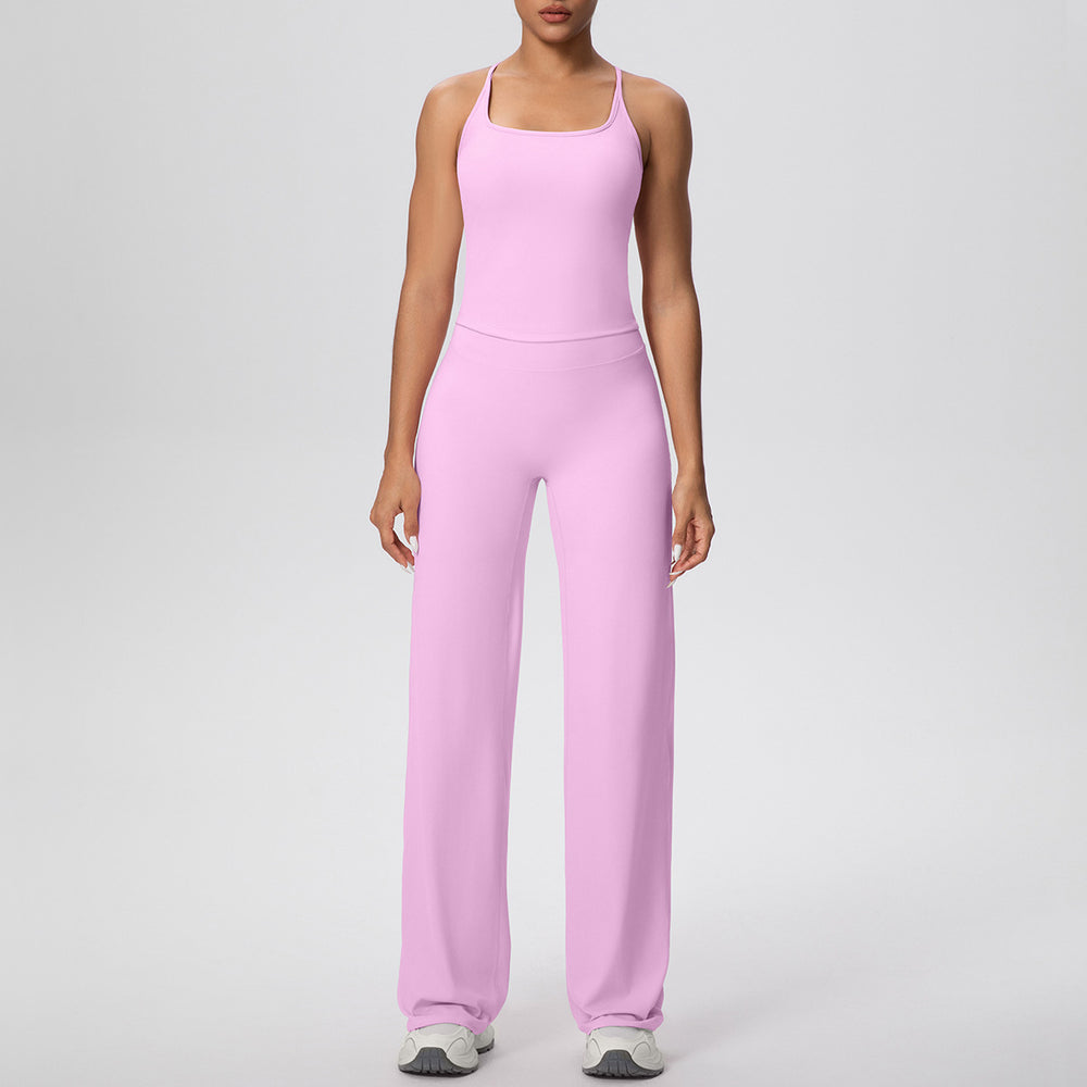 Cloud-feel casual quick-drying sports beautiful back peach butt yoga suit outdoor training running fitness suit two-piece set