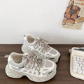 Burgundy retro thick sole dad shoes women's 2026 new autumn lightweight height increasing casual sports shoes