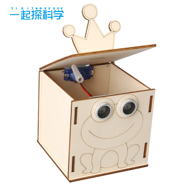 Science and technology small production induction trash can, primary and secondary school students science experiment puzzle creative invention handmade DIY