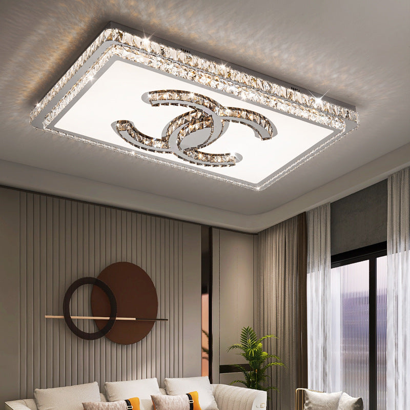 LED living room ceiling light, crystal eye protection, post-modern personalized design, dining room, master bedroom, whole house lighting package