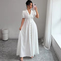 new european and american cross-border fashion: french chic white fitted mini dress