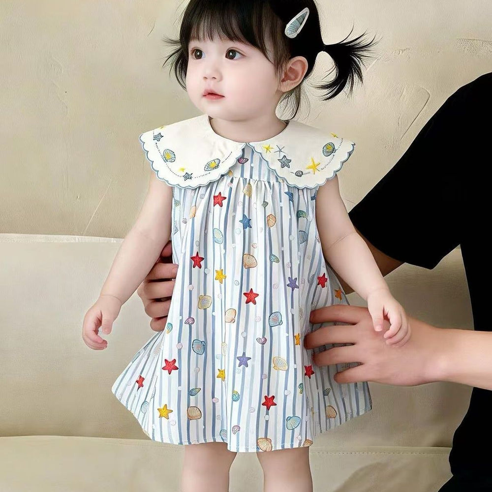 Summer clothes girl sleeveless dress newborn baby style princess bag butt skirt one-year-old baby girl one-piece