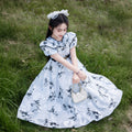 Hot-selling girls' floral princess dress - chiffon summer dress,  new sweet girl style, long beach dress