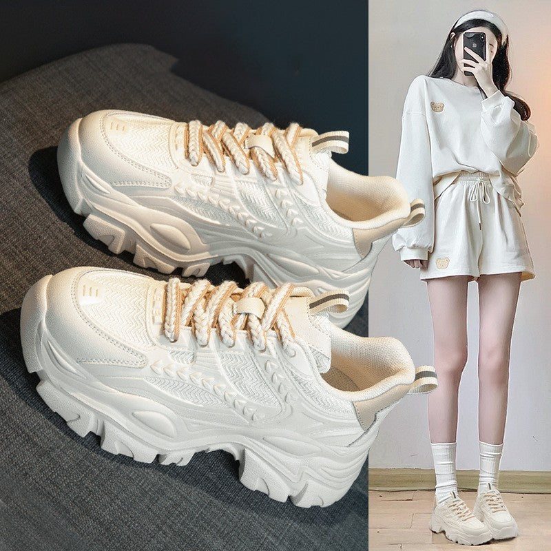 Best selling thick sole dad shoes women's height increasing ins trend 2026 new summer mesh breathable casual sports shoes