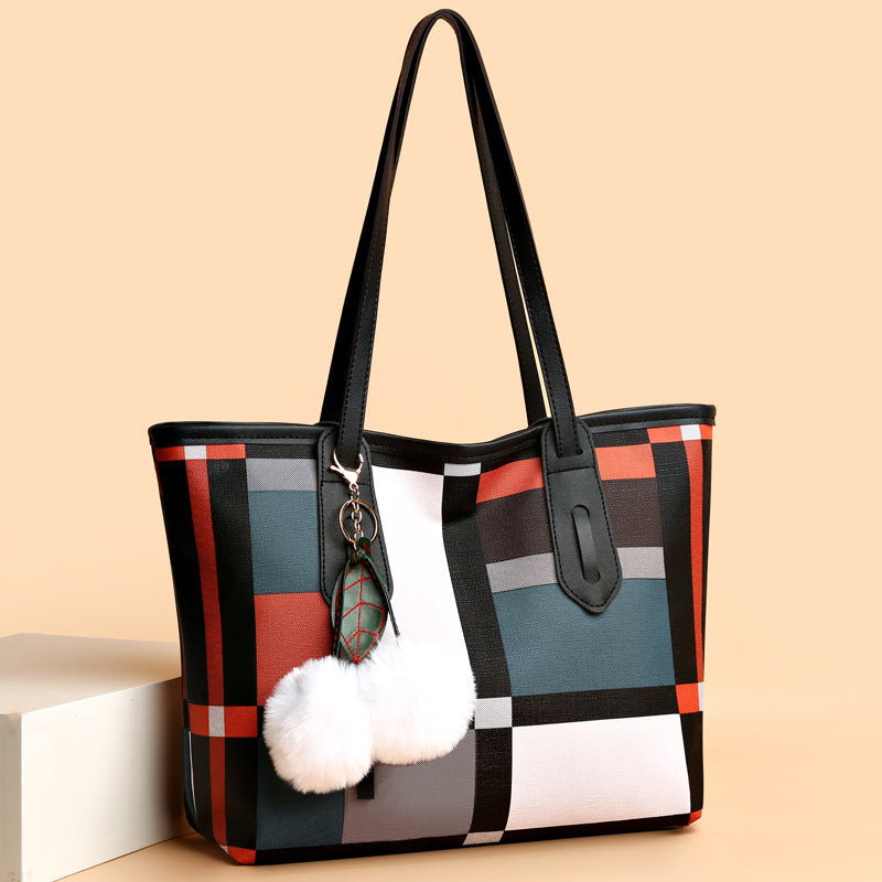 new arrivalcontrast color shoulder bagfashion large capacity satchel bag easiest for matchladieswear bag tote bag one piece dropshipping