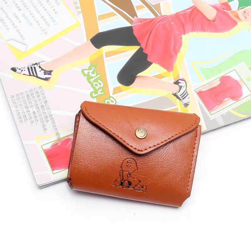 Snoopy cartoon pattern change bag style retro leather card space bag Japanese magazine appendix cute storage bag