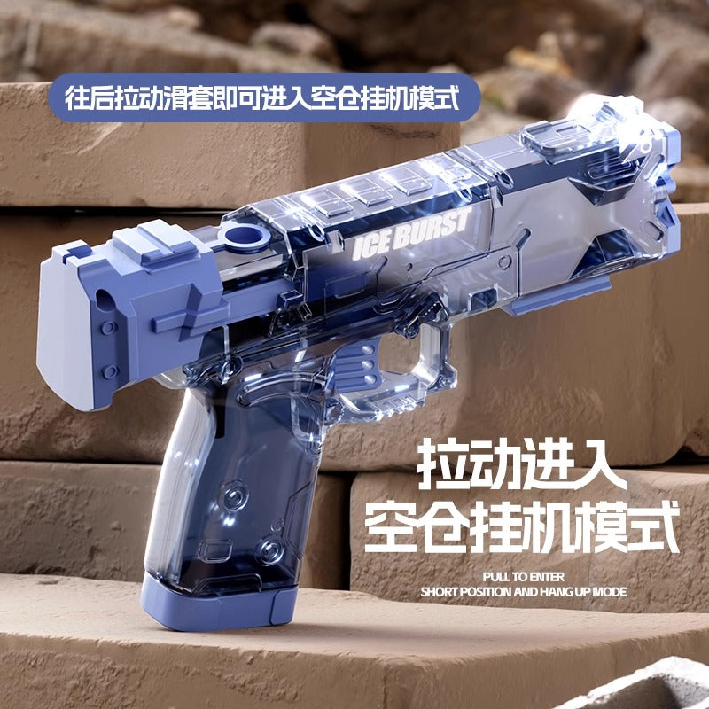 Ice blast water gun kids toy water spray manual burst 2025 new mini small water gun girl boy black technology