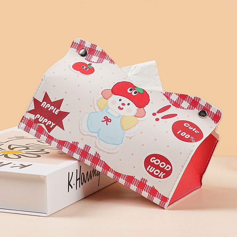 Household living room pumping carton storage pumping box restaurant high-end car ornament ins cute cartoon style tissue box