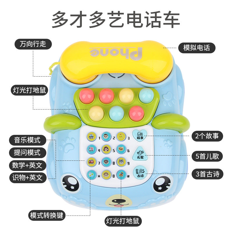 Wholesale children's multifunctional story phone - realistic landline, baby educational early learning toy with musical car