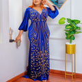African cross-border supply  new style elegantwork clothing velvet patchwork mesh hot diamond hip-covering fishtail long skirt