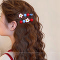 Rock sugar hawthorn flower hairpin female side clip sweet forehead hairpin one-word bangs clip headwear 2025new arrival