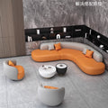 Business negotiation curved sofa hotel lobby office reception area light luxury l-shaped corner sofa