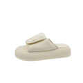 Women's summer new arrival slippers - outdoor wear, hook-and-loop closure, platform chunky sole, cloud-like comfort, high-end style, versatile beach flip-flops