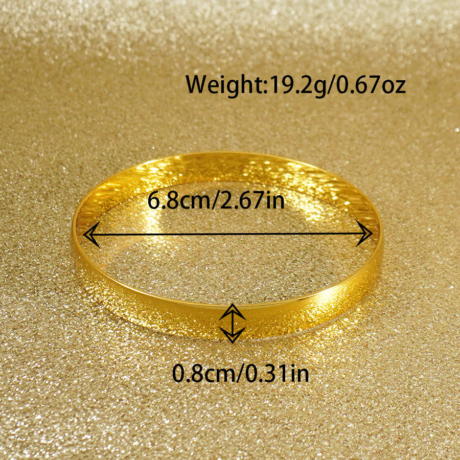Middle eastern dubai plain bangle 18k color retention arabic african ethiopian bridal bangle gift