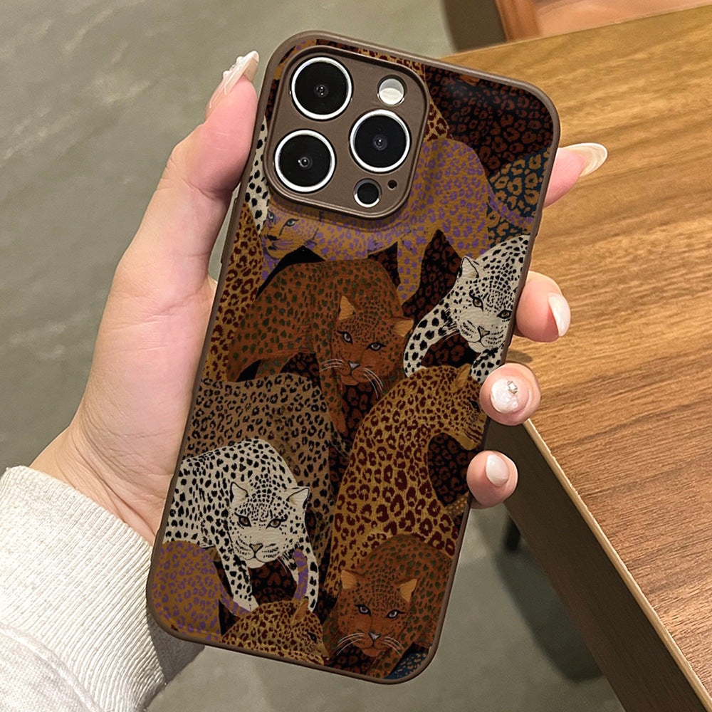 New abstract colorful leopard print phone case for iphone 16 pro max, also compatible with iphone 17. full coverage, shockproof soft case for iphone 12
