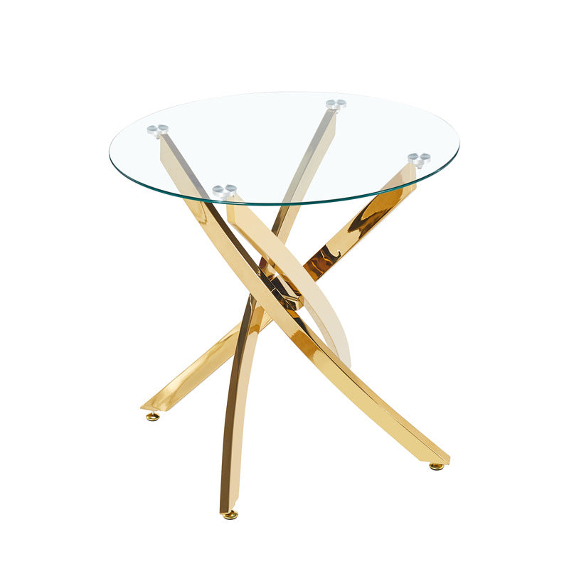 tempered glass dining table small apartment round table for home round negotiation table dining tables
