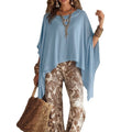 summer new arrivals: women's fashion - european & american export style - trendy vacation vibes - solid color batwing sleeve loose top