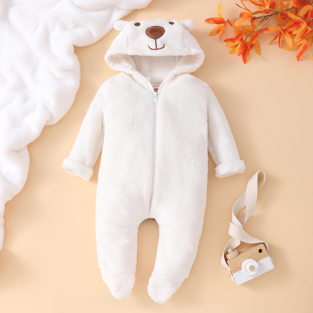 Bestselling winter thickened warm coral fleece baby romper - newborn footed bodysuit