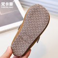 Vancahao kids birkenstock shoes  autumn new korean style girls' fashion soft sole leather shoes retro flats