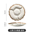 Japanese tableware sushi marinade platter plate four grids plate ceramic divided vegetable plate fruit plate dried fruit snack plate