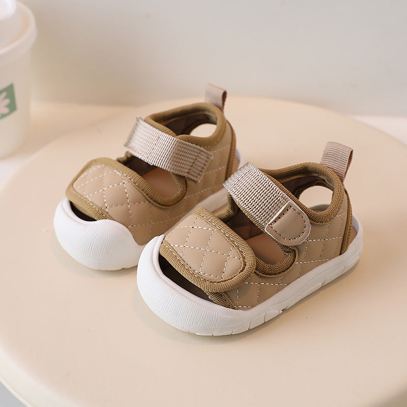 Xiaoxiangfeng baby shoes 1-3 years old baby girl toe-cap sandals toddler shoes baby soft bottom boys beach shoes 1-3 years old