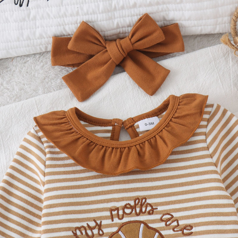 Children's clothing cross-border european and american girls long sleeves stripes jumpsuit baby children's clothing suit