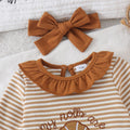 Children's clothing cross-border european and american girls long sleeves stripes jumpsuit baby children's clothing suit