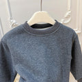 New girls' fall/winter fleece-lined top with lace trim - baby girl's autumn base layer, kids' early autumn outerwear sweatshirt, children's clothing