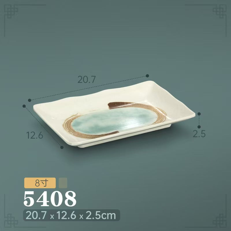 Melamine hot pot side dish plate beef plate imitation porcelain sushi plate korean style barbecue dish plate palace style hotel bowl and dish suit