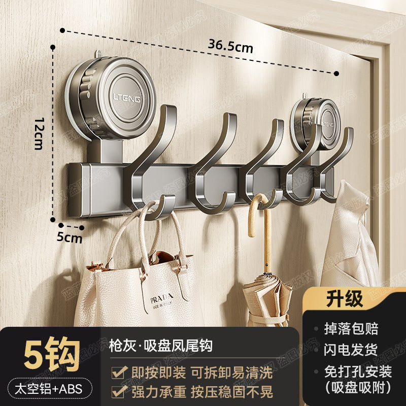 Strong vacuum suction cup hook No punching Strong load-bearing door Hanging hanger Entry door Clothes rack Storage
