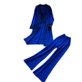 Lazy style knittingcardiganloose pantstwo-piece setfemaleautumwork clothingslimming looksuitsweaterthree-piece set