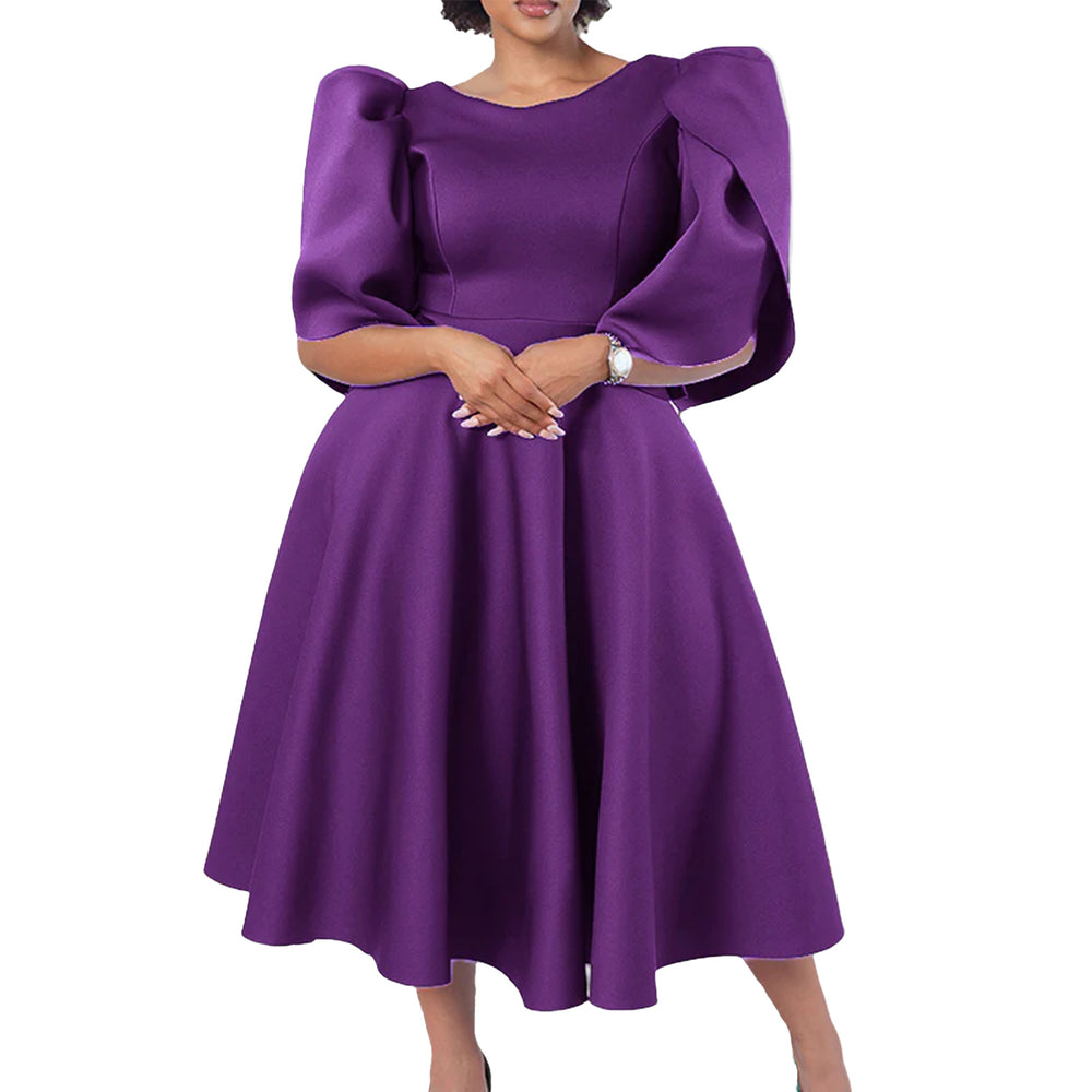women's fashion round neck elegant high-waisted maxi dress, perfect for banquets, evening parties, and african-inspired events