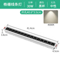 Embedded linear led recessed downlight - rectangular, anti-glare, ideal for living room lighting (no main light)