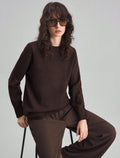 Sense of design slimming look round neck easiest for matchpure colorspring & fallnew arrival women's bottompure cottonknitting shirt sweater