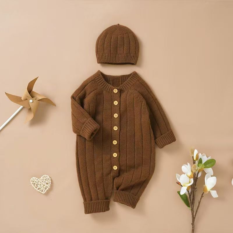 Baby romper jumpsuit spring autumn newborn sleepsuit knitted unisex baby warm clothes autumn winter 021