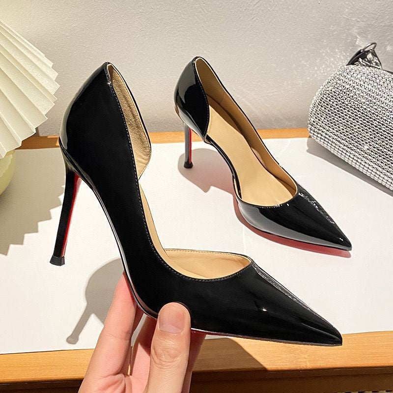 Wo huizhou 2026 autumn new arrival high heel pumps - nude with red sole, european & american chic, fashionable stiletto, pointed toe