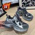 Vintage chunky platform sneakers for women - new fall/winter 2026 collection, bestselling, versatile, lightweight, height-increasing, fleece-lined casual athletic shoes