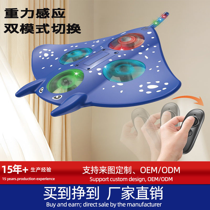 hot-selling remote control aircraft, altitude-fixed aircraft, fall-resistant foam, devil fish, gravity glider, colorful lights, new